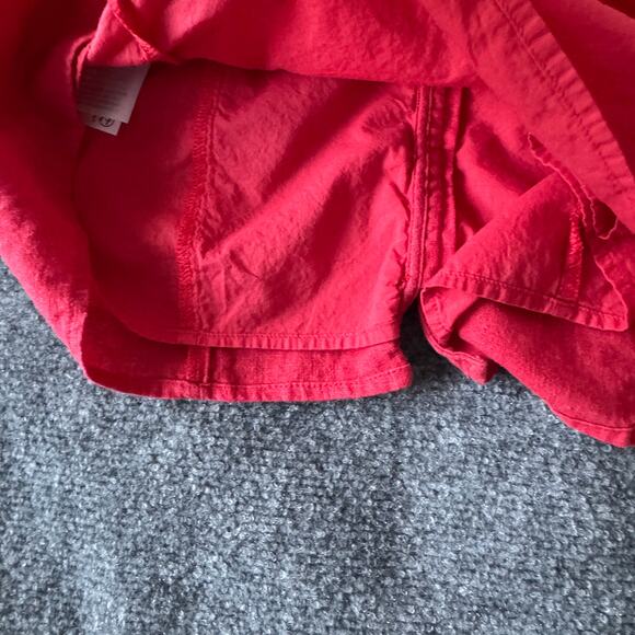 Abercrombie and Fitch Dress Women Medium Coral Linen Button Through Mini Peasant - Picture 10 of 10